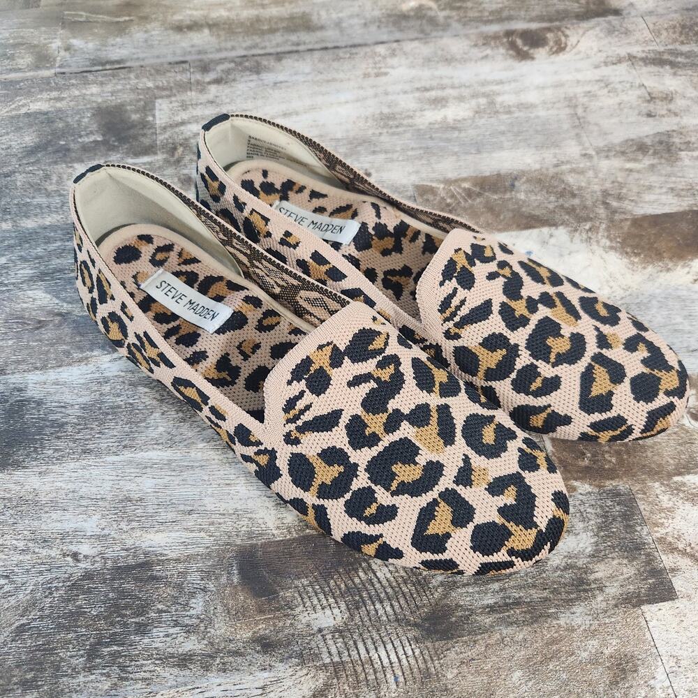 Steve Madden Leopard Cheetah Print Loafers Flats Womens Size 9 Animal Print Shoe